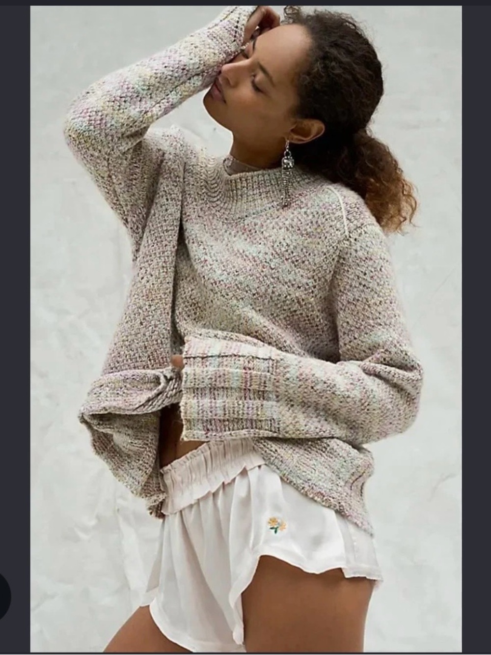 Free People Cotton Candy Pullover in Gardenia Garden